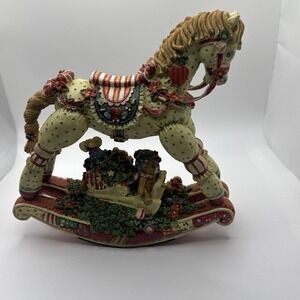 Musical Rocking‎ Horse Resin 9" Rocking Horse " Toyland " New 1995 Sleigh Dolls